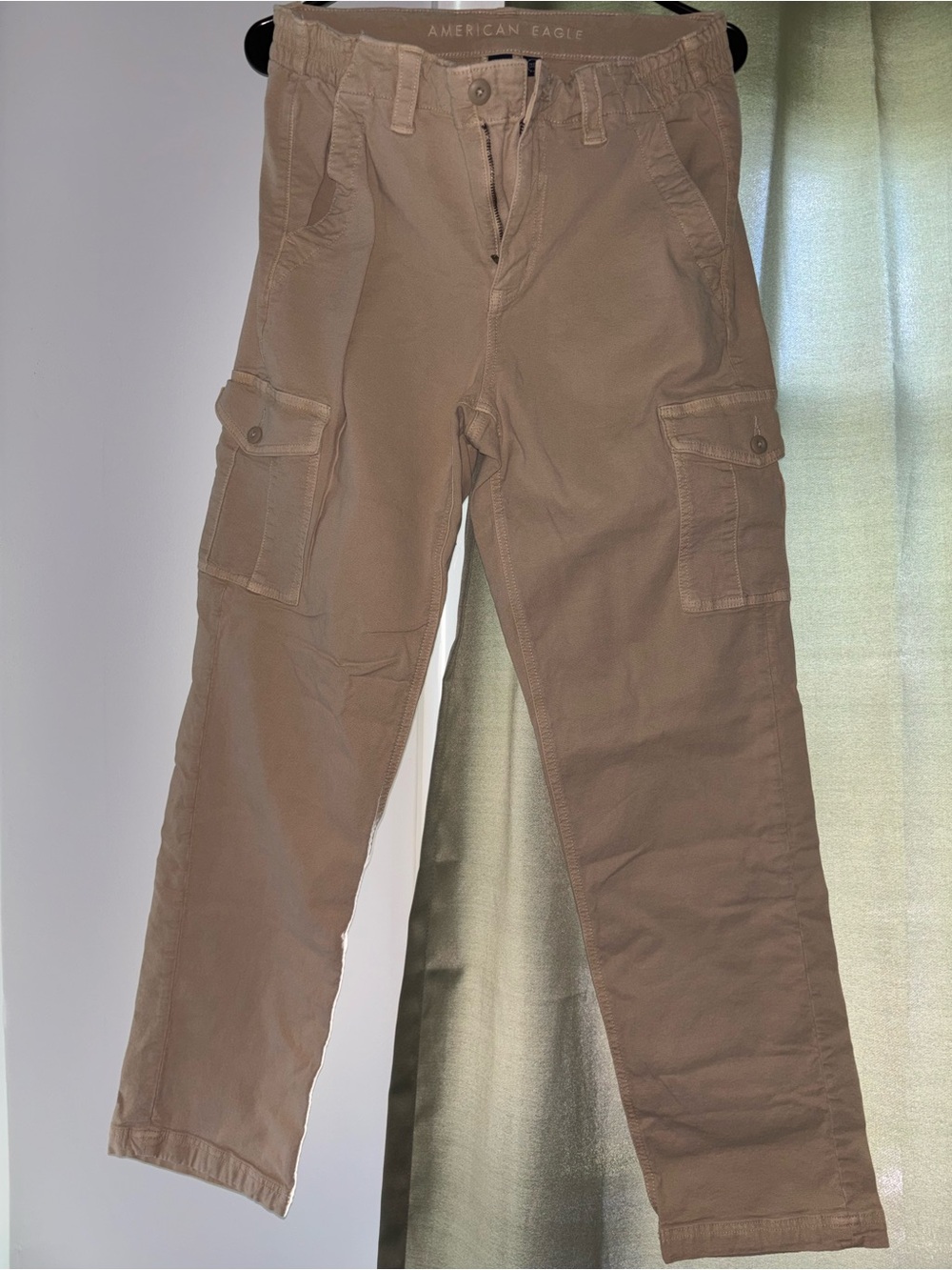American Eagle Outfitters Tan Cargo Pants with Button Flap Pockets